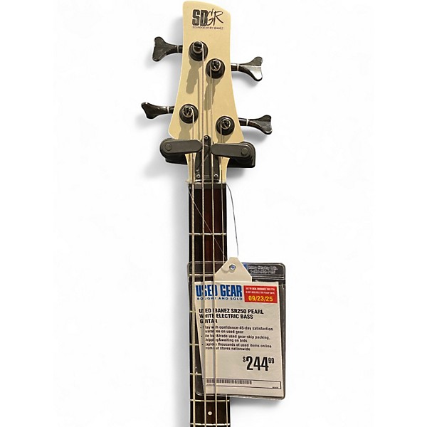 Used Ibanez SR250 Pearl White Electric Bass Guitar