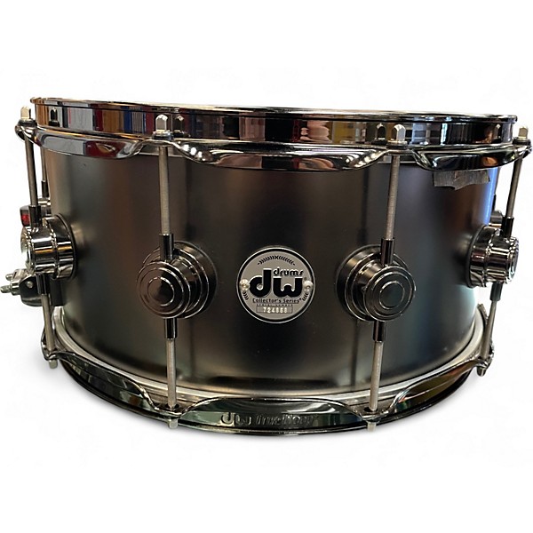 Used DW 14X6.5 Collector's Series Snare Satin Black Over Brass Snare Drum With Black Nickel Hardware Drum