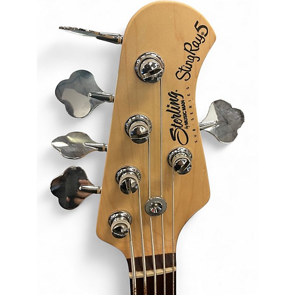 Used Sterling by Music Man Ray5 5 String Blue Electric Bass Guitar