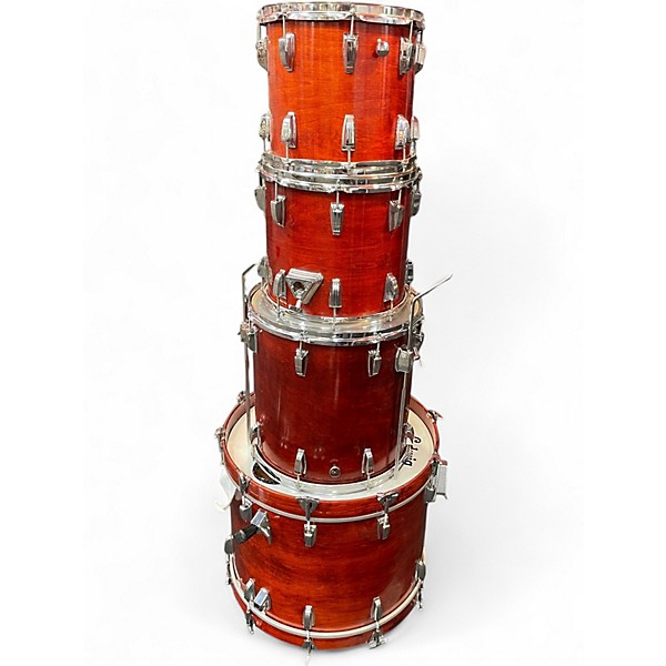 Vintage 1980s Ludwig 4 Piece Classic Maple Redwood Drum Kit
