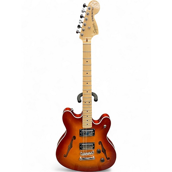 Used Squier Affinity Series Starcaster Sienna Sunburst Hollow Body Electric Guitar
