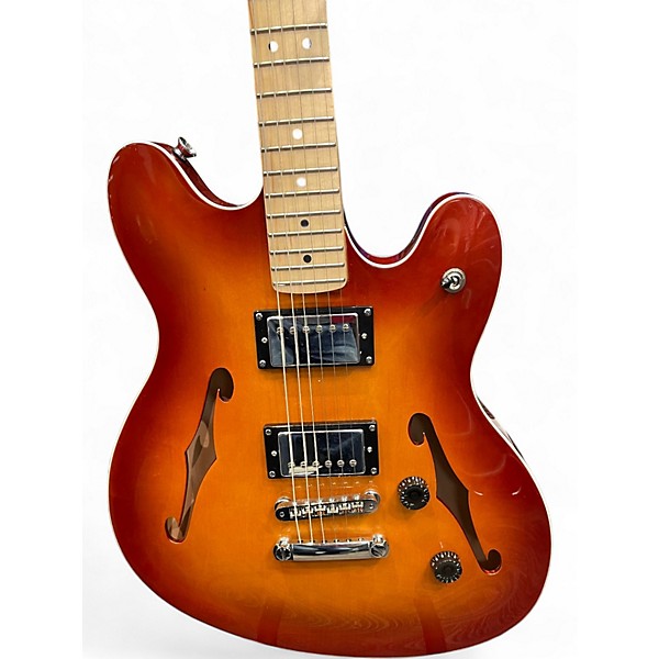 Used Squier Affinity Series Starcaster Sienna Sunburst Hollow Body Electric Guitar