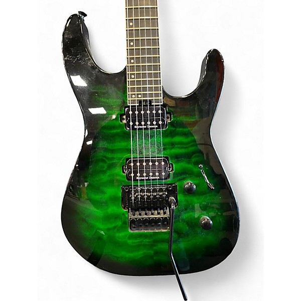 Used Jackson DK2Q Pro Plus Dinky Emerald Green Solid Body Electric Guitar