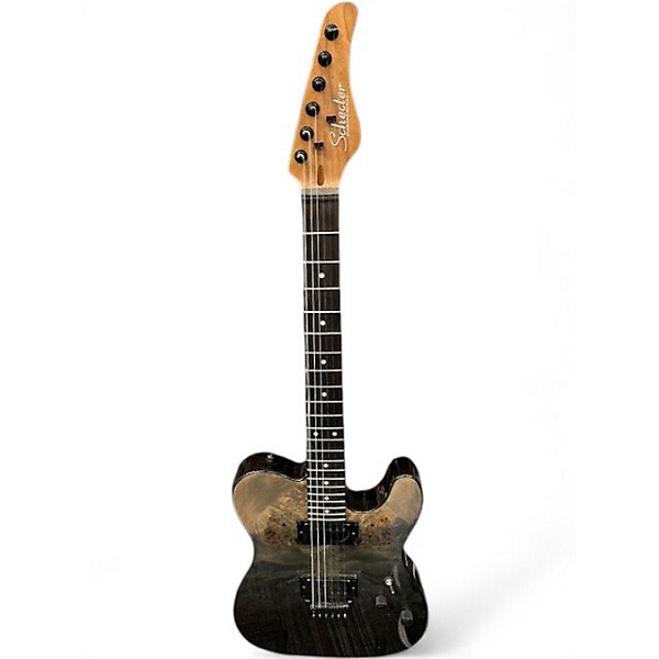 Used Schecter Guitar Research Diamond Series PT BLACK FADE BURST BURL Solid Body Electric Guitar
