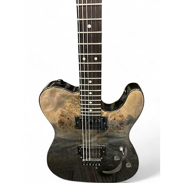 Used Schecter Guitar Research Diamond Series PT BLACK FADE BURST BURL Solid Body Electric Guitar