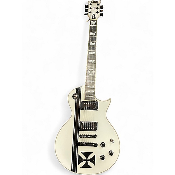 Used ESP LTD James Hetfield Signature Iron Cross Alpine White Solid Body Electric Guitar