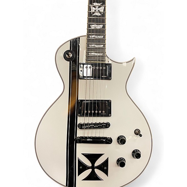 Used ESP LTD James Hetfield Signature Iron Cross Alpine White Solid Body Electric Guitar