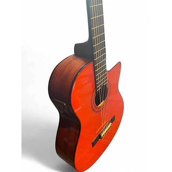 Used Washburn C5CE-A Trans Orange Classical Acoustic Electric Guitar
