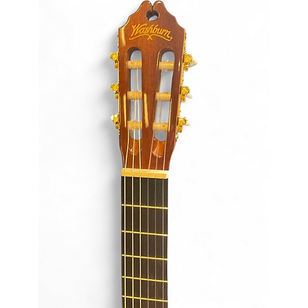 Used Washburn C5CE-A Trans Orange Classical Acoustic Electric Guitar