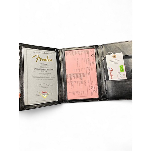 Used Fender LTD CUSTOM JAZZ BASS HREL Black Electric Bass Guitar