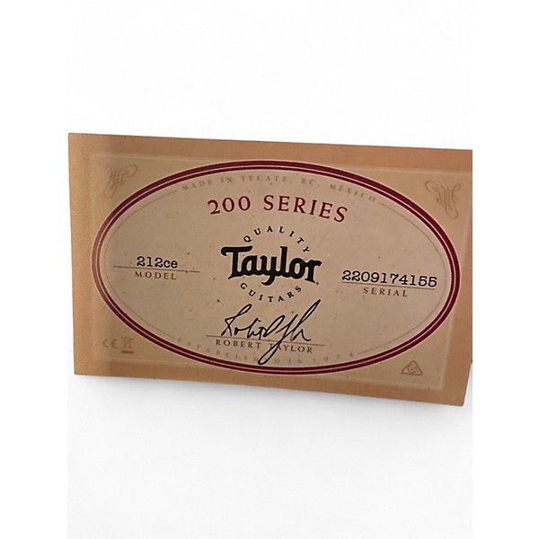 Used Taylor 212CE Natural Acoustic Electric Guitar