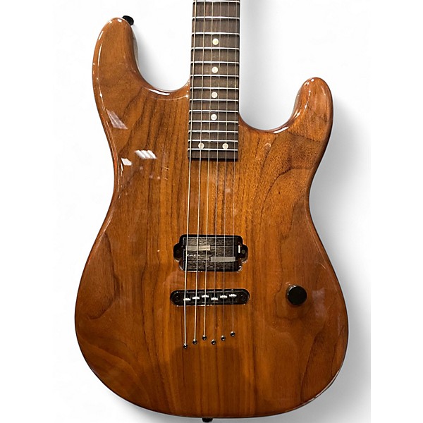 Used Warmoth USA Custom Warhead Deathbucker Walnut Strat Natural Solid Body Electric Guitar