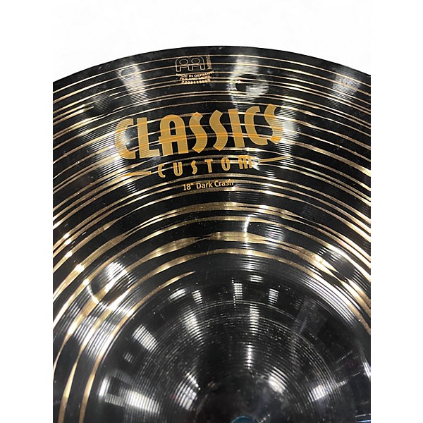 Used MEINL 18in classic custom dark crash Cymbal