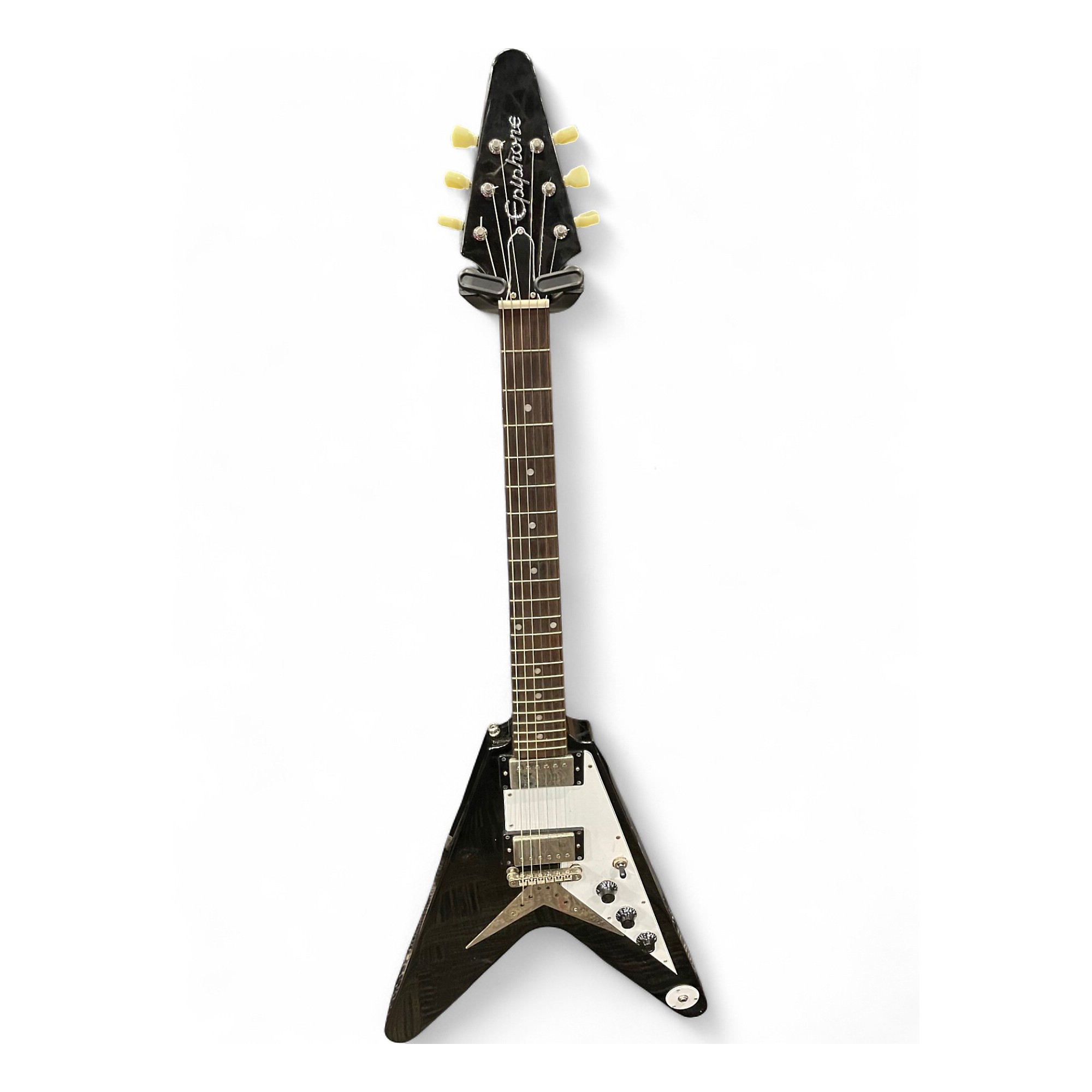 Used Epiphone 1958 Korina Flying V Black and White Solid