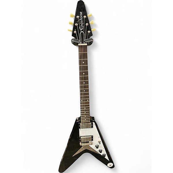 Used Epiphone 1958 Korina Flying V Black and White Solid