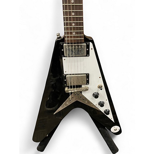 Used Epiphone 1958 Korina Flying V Black and White Solid