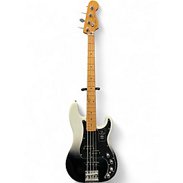 Used Fender Player Plus Active Precision Bass Black and White Electric Bass Guitar