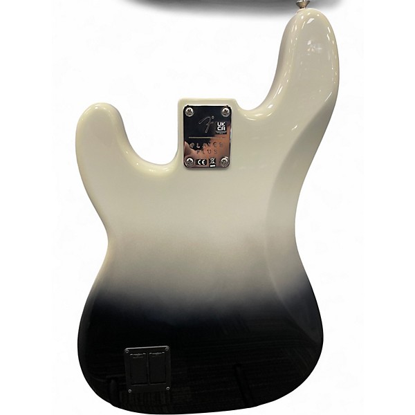 Used Fender Player Plus Active Precision Bass Black and White Electric Bass Guitar