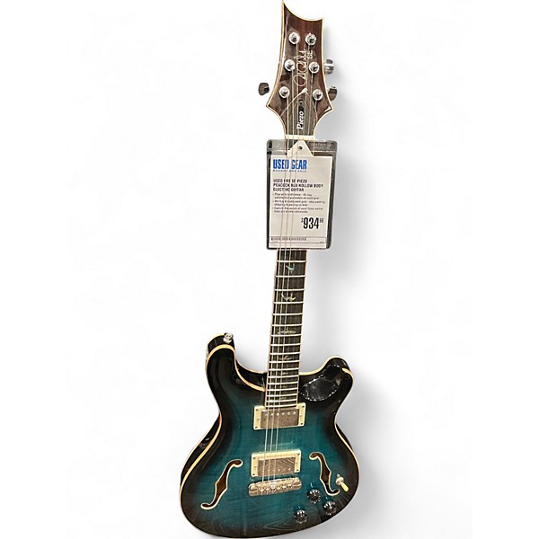 Used PRS SE PIEZO PEACOCK BLUE Hollow Body Electric Guitar