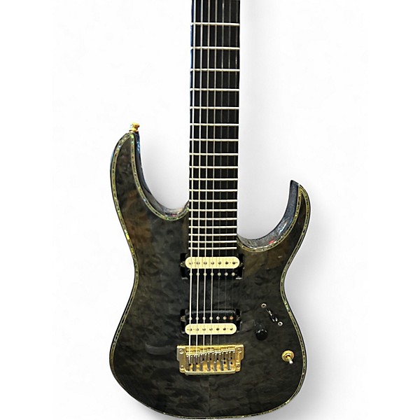 Used Ibanez RGIX27FEQM RG IRON LABEL 7 STRING QUILT TOP MAPLE Solid Body Electric Guitar
