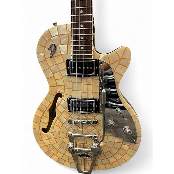 Used Duesenberg Starplayer TV Pearl Silver Oyster Pearl Hollow Body Electric Guitar