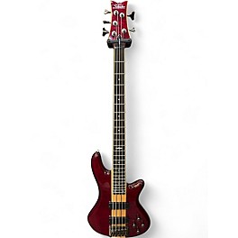 Used Schecter Guitar Research Diamond Series Elite 5 String Burgundy Electric Bass Guitar