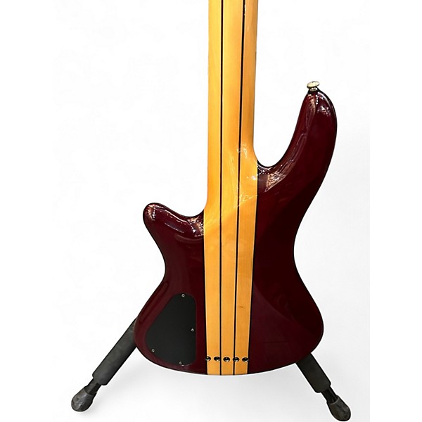 Used Schecter Guitar Research Diamond Series Elite 5 String Burgundy Electric Bass Guitar