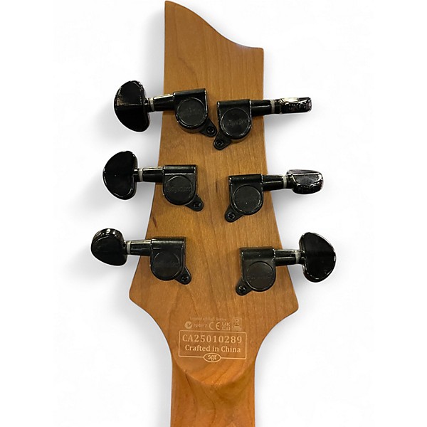 Used Schecter Guitar Research C1 Standard Black Fade Burst Burl  Solid Body Electric Guitar