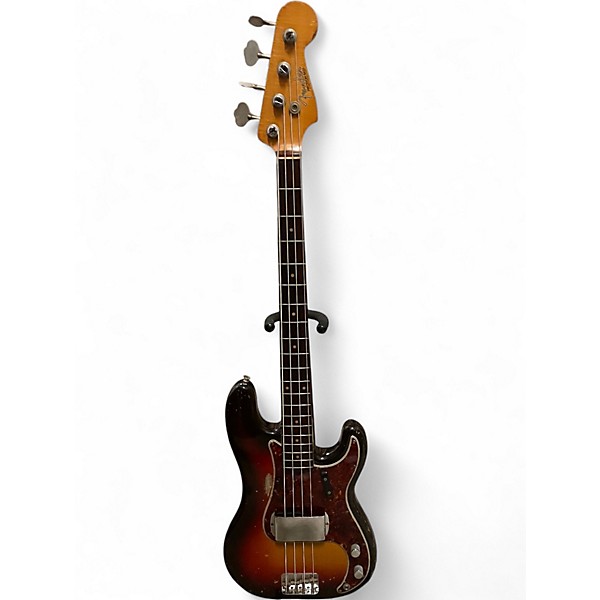 Vintage 1961 Fender Precision Bass 3 Color Sunburst Electric Bass Guitar