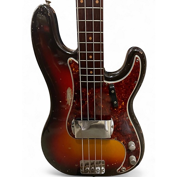 Vintage 1961 Fender Precision Bass 3 Color Sunburst Electric Bass Guitar