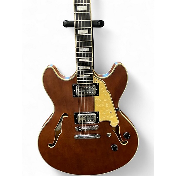 Used D'Angelico DAPDCXTMWLCS Walnut Hollow Body Electric Guitar