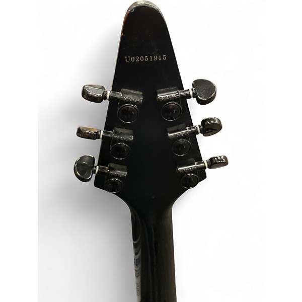 Used Epiphone 1958 Korina Flying V Black Solid Body Electric Guitar