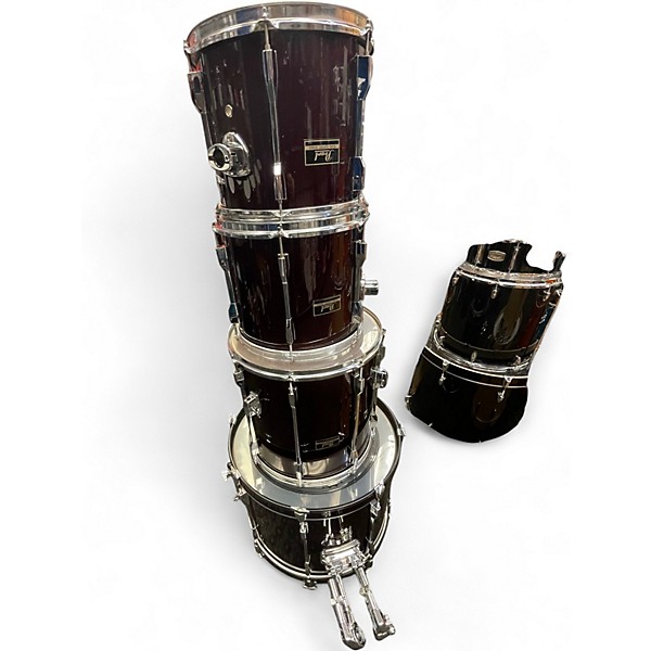 Used Pearl 4 Piece Export Wine Red Drum Kit