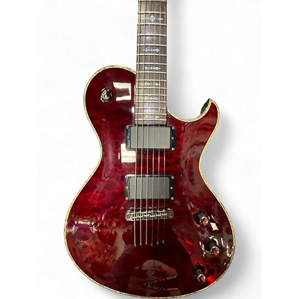 Used Schecter Guitar Research Hellraiser Solo 6 Cherry Solid Body Electric Guitar