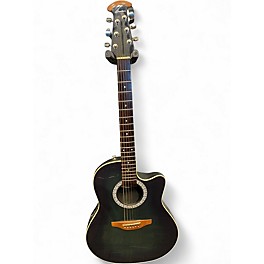 Used Ovation 1861AX-5 Standard Balladeer black green Acoustic Electric Guitar