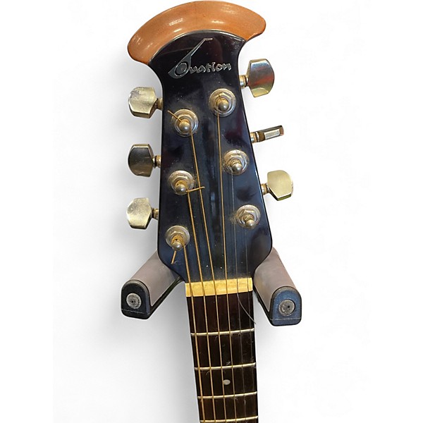 Used Ovation 1861AX-5 Standard Balladeer black green Acoustic Electric Guitar