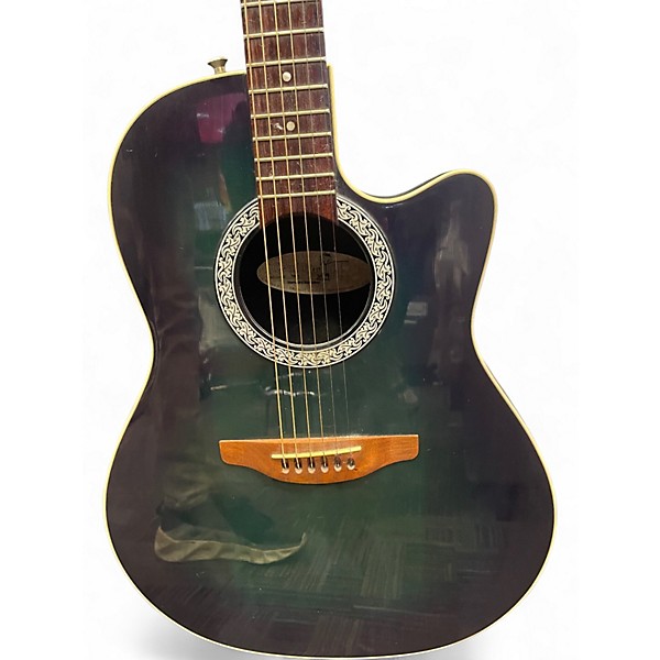 Used Ovation 1861AX-5 Standard Balladeer black green Acoustic Electric Guitar