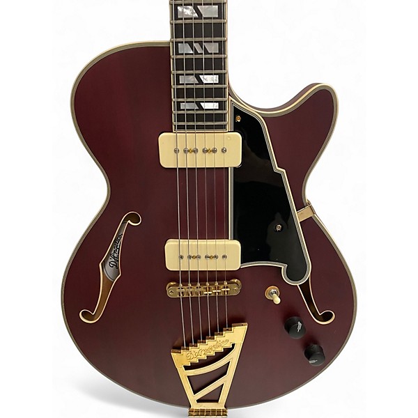 Used D'Angelico DELUXE SS Wine Red Hollow Body Electric Guitar
