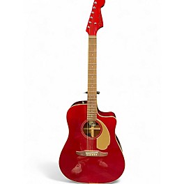 Used Fender Redondo Player Car Fiesta Red Acoustic Electric Guitar