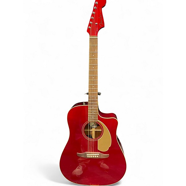Used Fender Redondo Player Car Fiesta Red Acoustic Electric Guitar