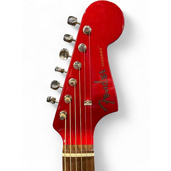 Used Fender Redondo Player Car Fiesta Red Acoustic Electric Guitar