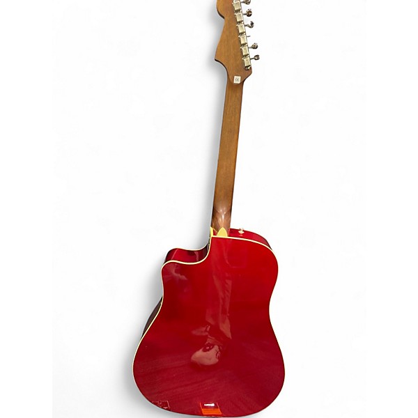 Used Fender Redondo Player Car Fiesta Red Acoustic Electric Guitar