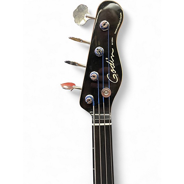 Used Godin a4 ultra fretless Natural Electric Bass Guitar