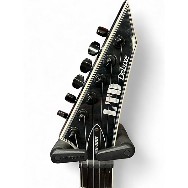 Used ESP LTD MH1001 Deluxe Trans Black Solid Body Electric Guitar