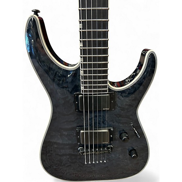 Used ESP LTD MH1001 Deluxe Trans Black Solid Body Electric Guitar