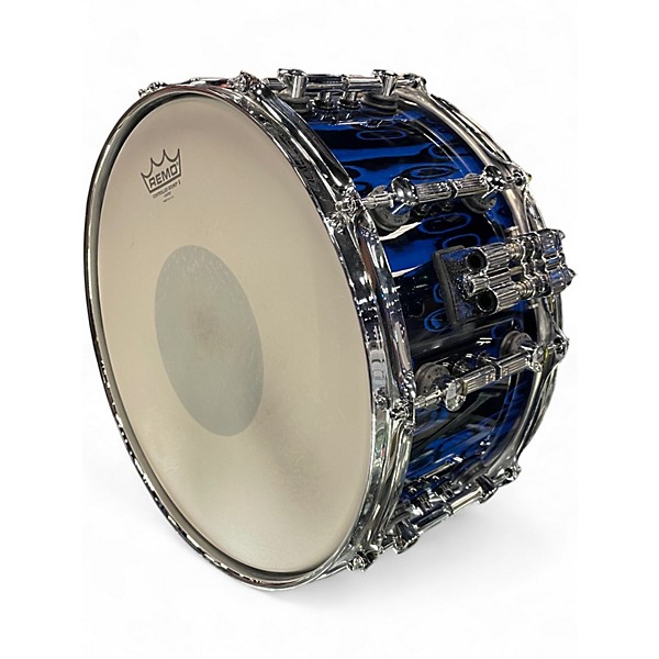 Used SONOR 14X6.5 SQ2  Blue Tribal Drum