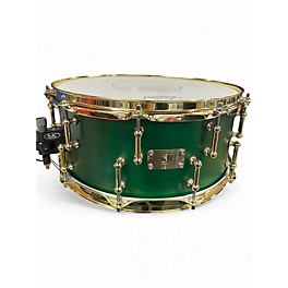 Used SJC 14X5.5 CUSTOM MAPLE GREEN & GOLD Drum