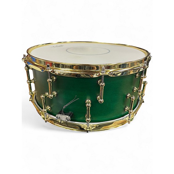 Used SJC 14X5.5 CUSTOM MAPLE GREEN & GOLD Drum