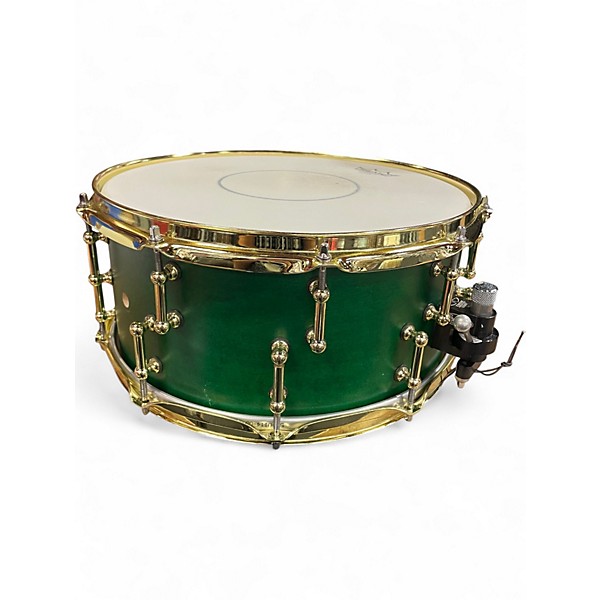 Used SJC 14X5.5 CUSTOM MAPLE GREEN & GOLD Drum