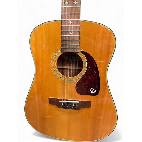 Used Epiphone pr350-12e natural 12 String Acoustic Electric Guitar